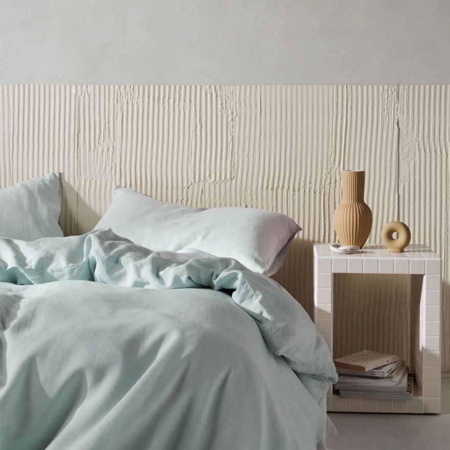 Nimes Linen Quilt Cover Set SKY by Linen House