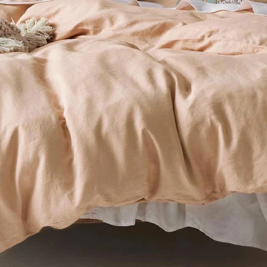 Nimes Nude Linen QUILT COVER SET by Linen House