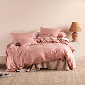 Nimes Rosette Linen QUILT COVER SET  by Linen House