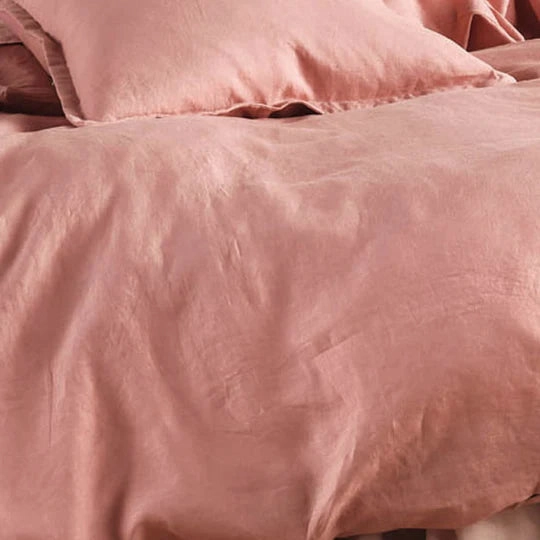 Nimes Rosette Linen QUILT COVER SET  by Linen House