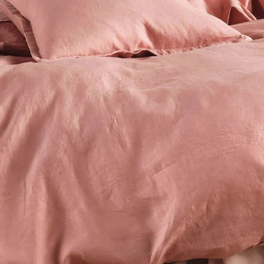 Nimes Rosette Linen QUILT COVER SET  by Linen House