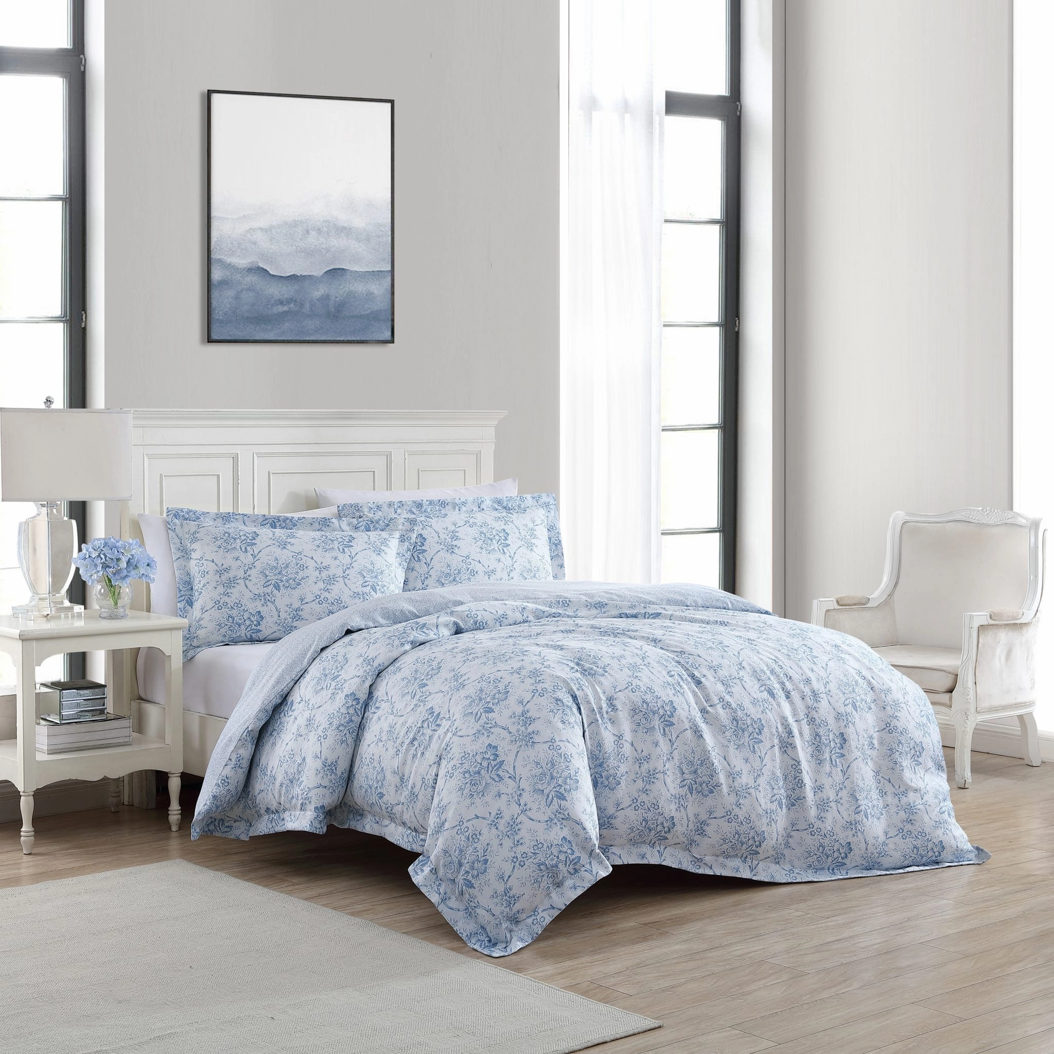 Nina Powder Blue Quilt Cover Set by Laura Ashley