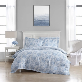 Nina Powder Blue Quilt Cover Set by Laura Ashley
