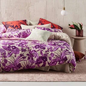 Nirvana Amethyst Quilt Cover Set by Linen House