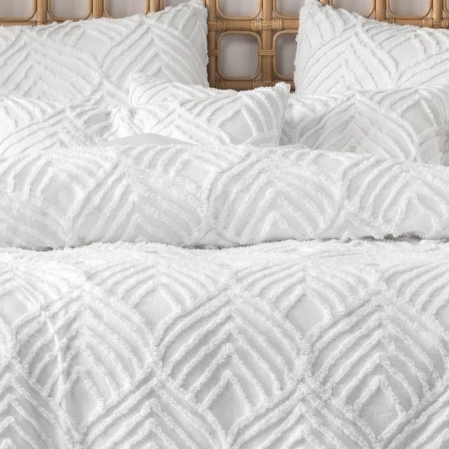 Palm Springs White Quilt Cover Set by Linen House