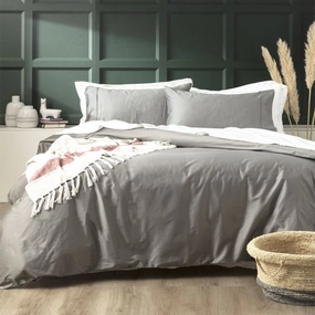 Park Avenue 500 Thread Count CHARCOAL Natural Bamboo Cotton QUILT COVER SET