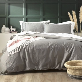 Park Avenue 500 Thread Count CHARCOAL Natural Bamboo Cotton QUILT COVER SET
