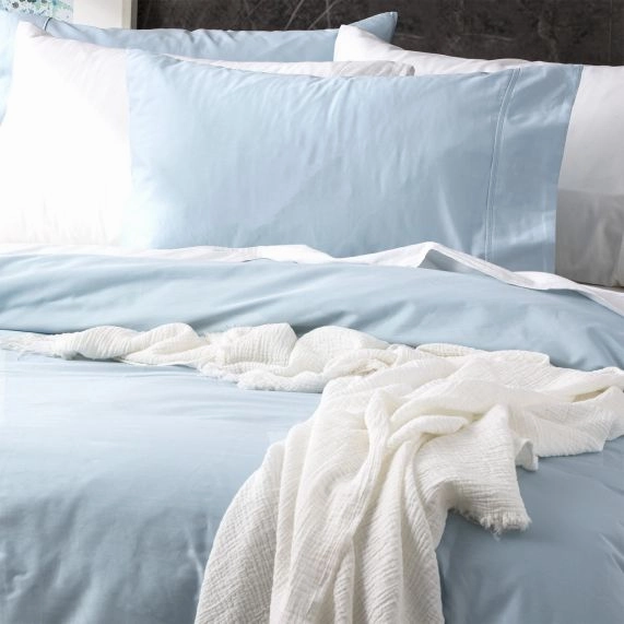 Park Avenue 500 Thread Count MID BLUE Natural Bamboo Cotton QUILT COVER SET