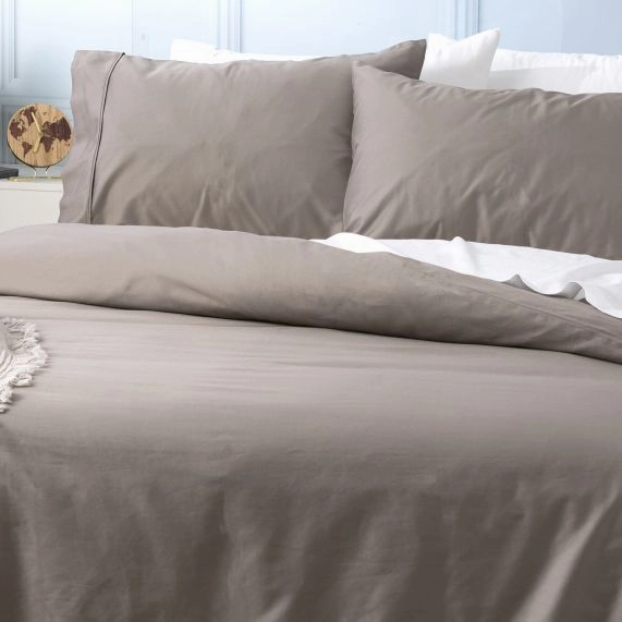 Park Avenue 500 Thread Count PEWTER Natural Bamboo Cotton QUILT COVER SET