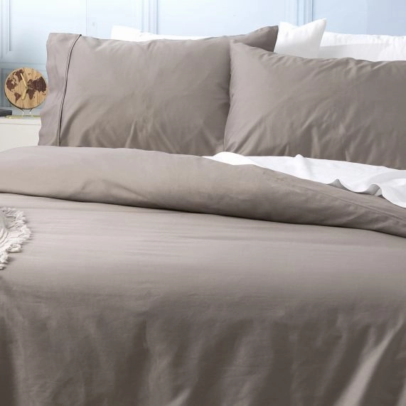 Park Avenue 500 Thread Count PEWTER Natural Bamboo Cotton QUILT COVER SET