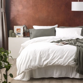 Park Avenue 500 Thread Count White Natural Bamboo Cotton QUILT COVER SET