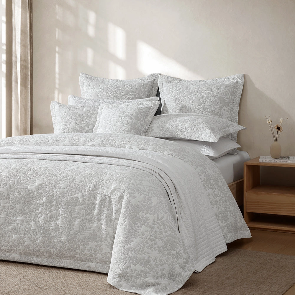 Quinn Silver Quilt Cover Set by Private Collection