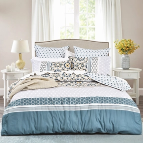 Renee Taylor 300 TC Cotton Reversible Benitta Quilt Cover Set