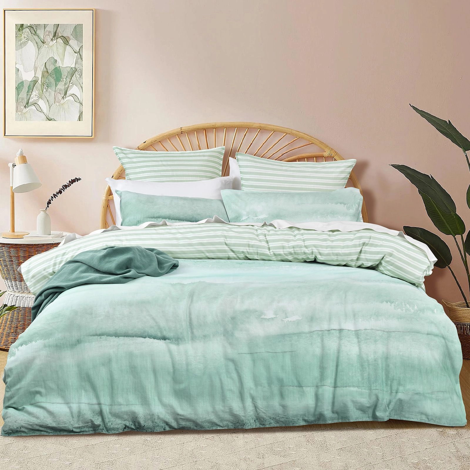 Renee Taylor 300 TC Cotton Reversible Terrain Quilt Cover Set