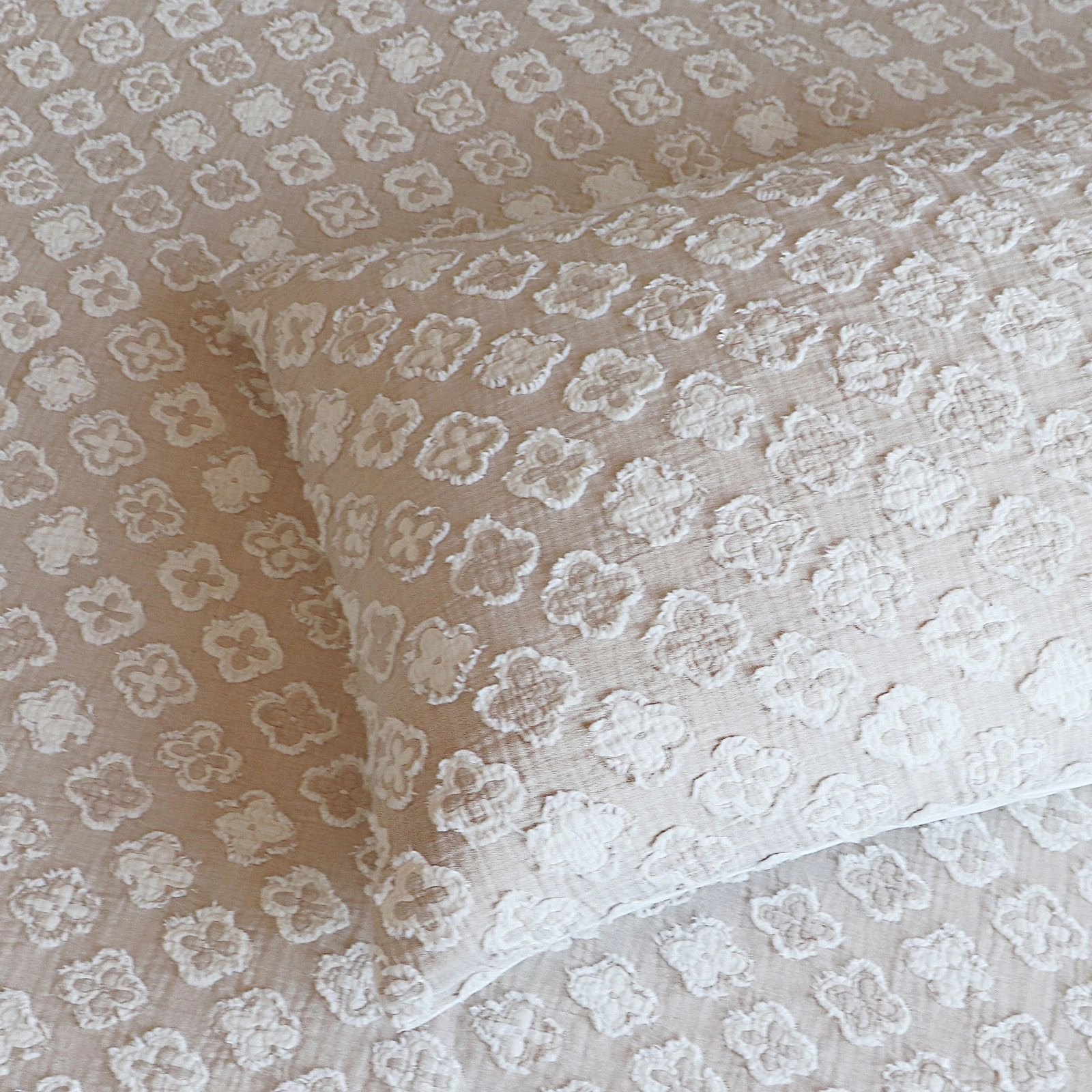Renee Taylor Amara Nude Jacquard Yarn Dyed Quilt Cover Set