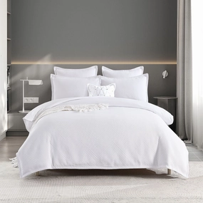 Renee Taylor Atlantis White Jacquard Quilt Cover Set