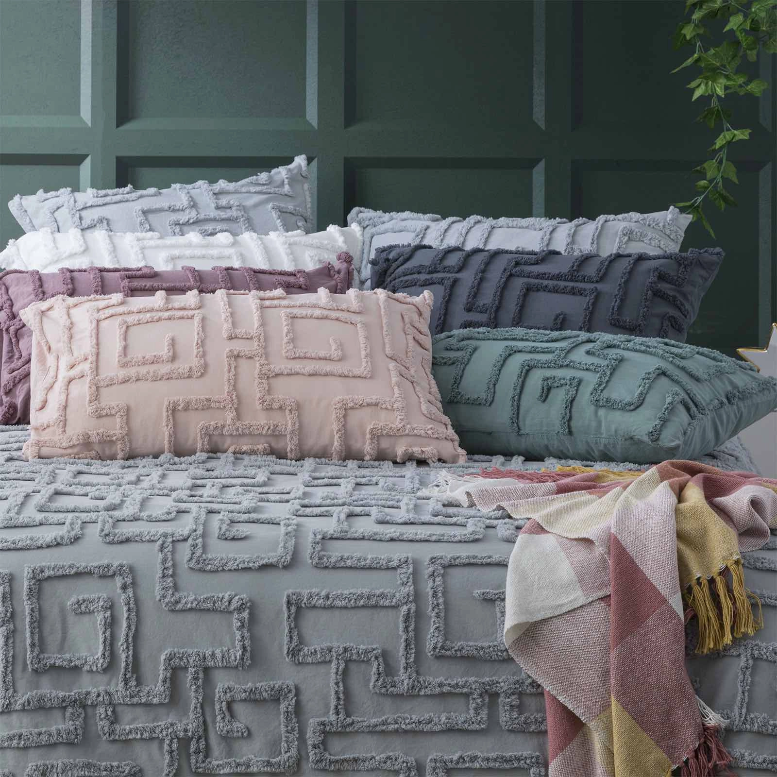 Riley Vintage Washed Cotton Chenille Tufted Quilt Cover Set Blush by Renee Taylor