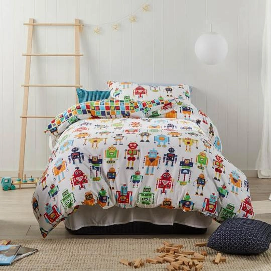 Robots Multi Quilt Cover Set by Logan and Mason Kids