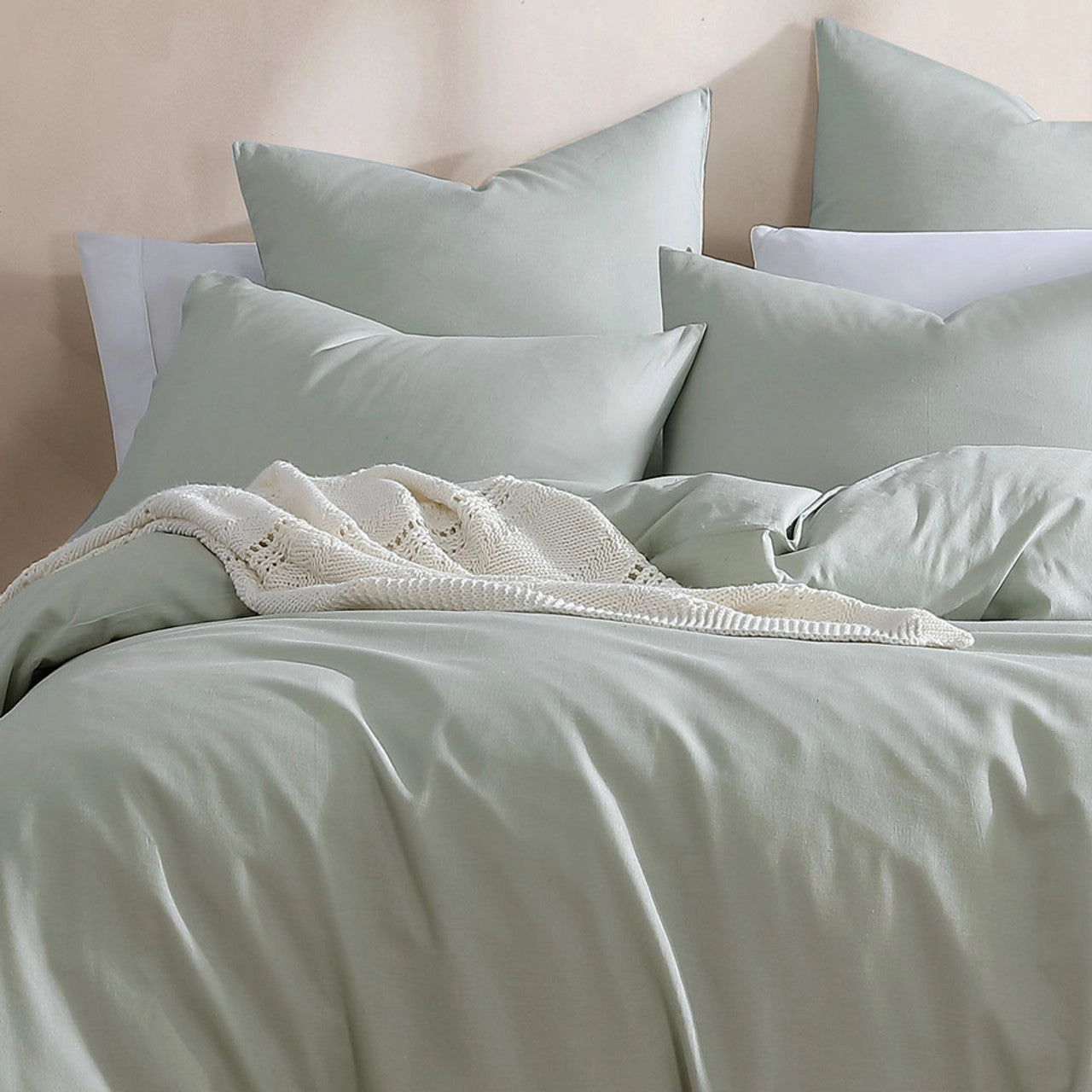 Serene Celadon Quilt Cover Set by Logan and Mason Platinum