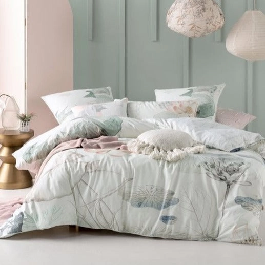 Shoji Mint European Pillowcase by Linen House