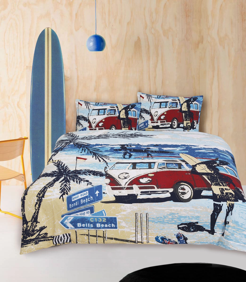 Summer Kombi Van Quilt Cover Set by Ardor Retro