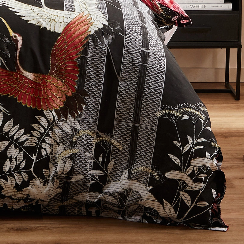 Tenshi Black Quilt Cover Set by Logan & Mason