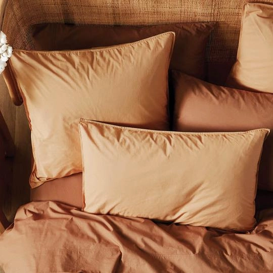 Terra Organic Cotton Caramel Quilt Cover Set by Linen House