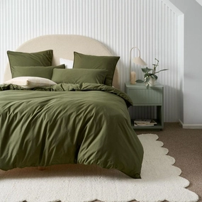 Terra Organic Cotton OLIVE Quilt Cover Set by Linen House