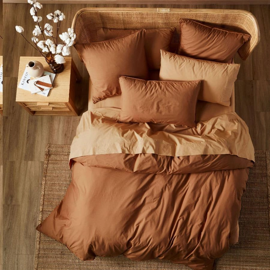 Terra Organic Cotton Pecan Quilt Cover Set by Linen House