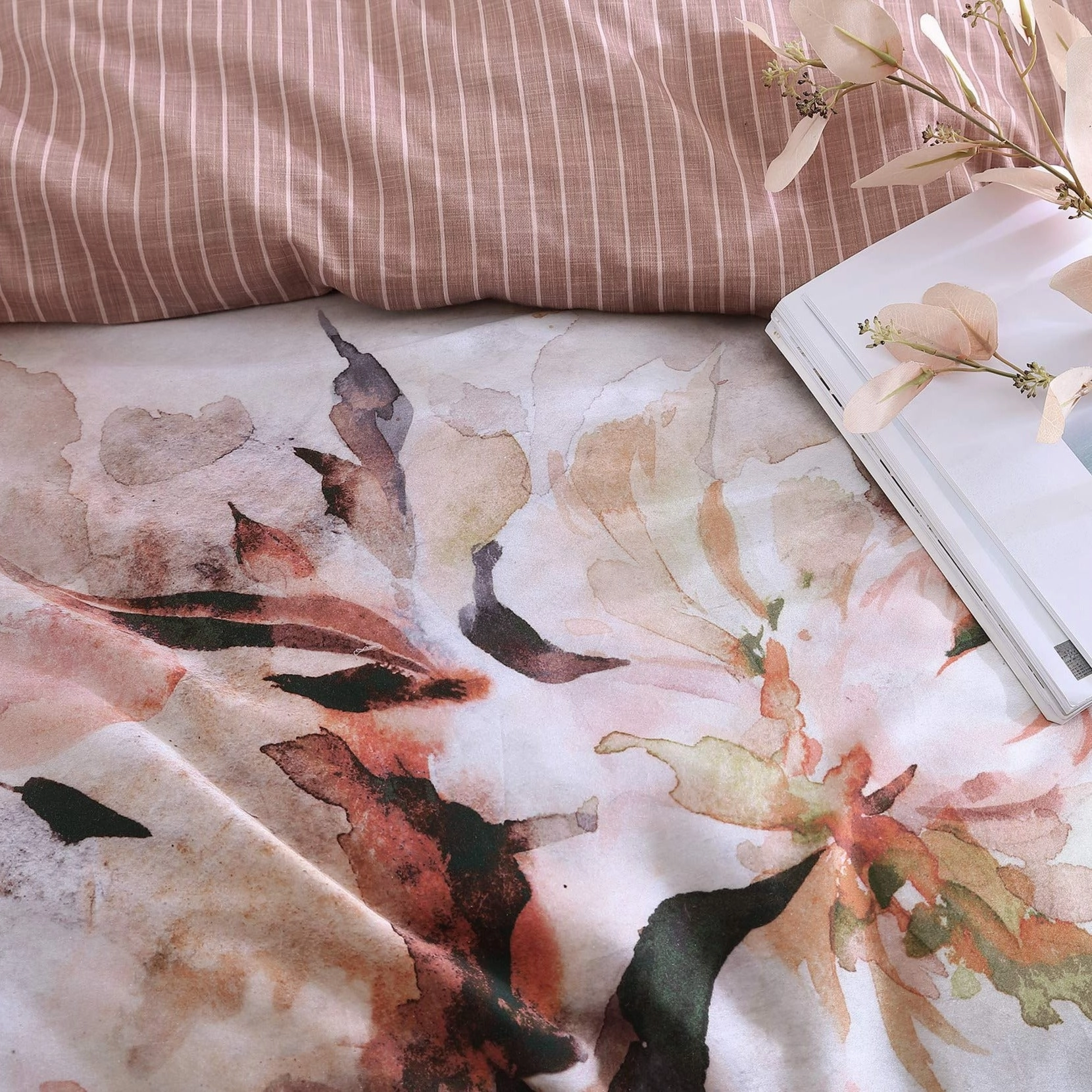 Tessa Peach Quilt Cover Set by Private Collection