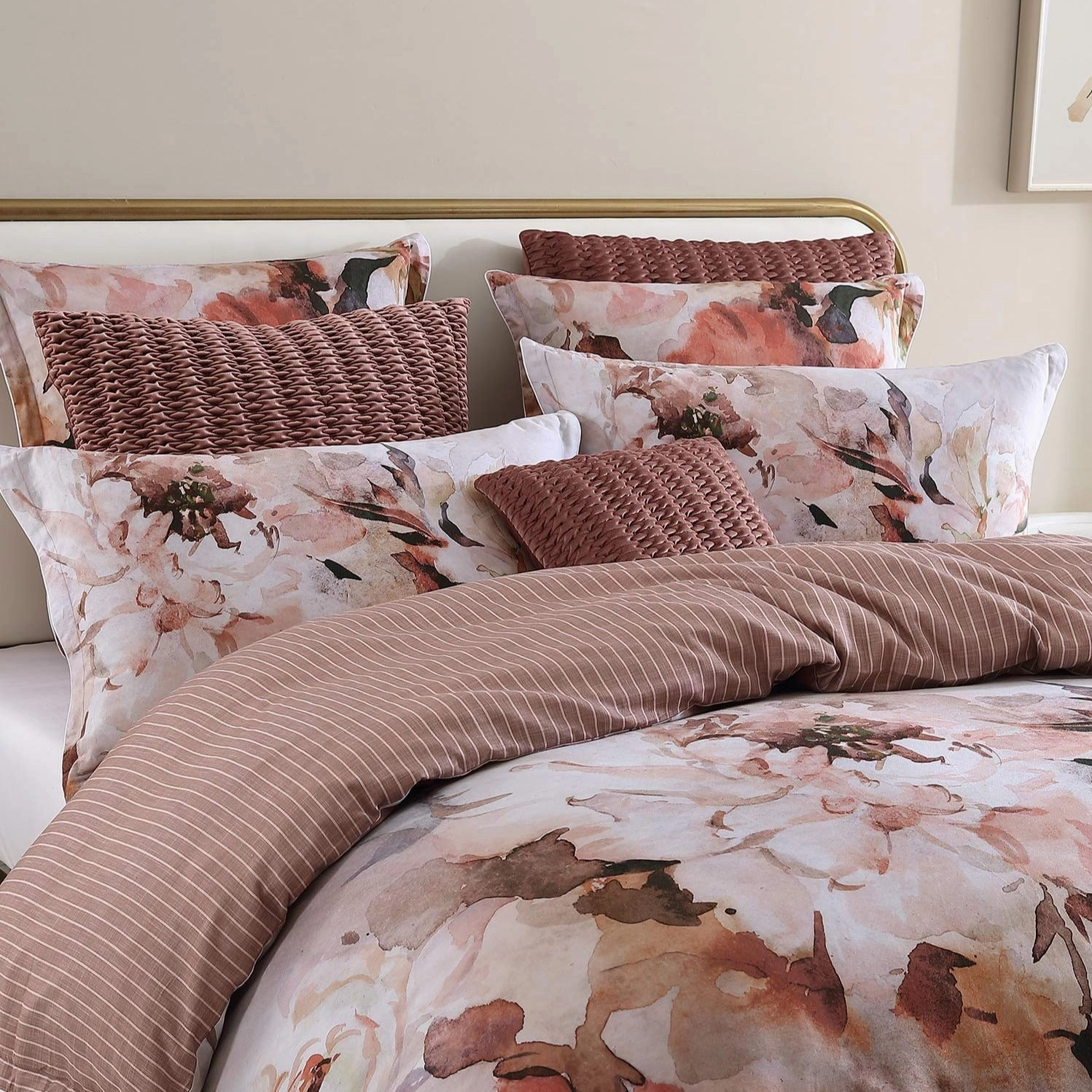 Tessa Peach Quilt Cover Set by Private Collection