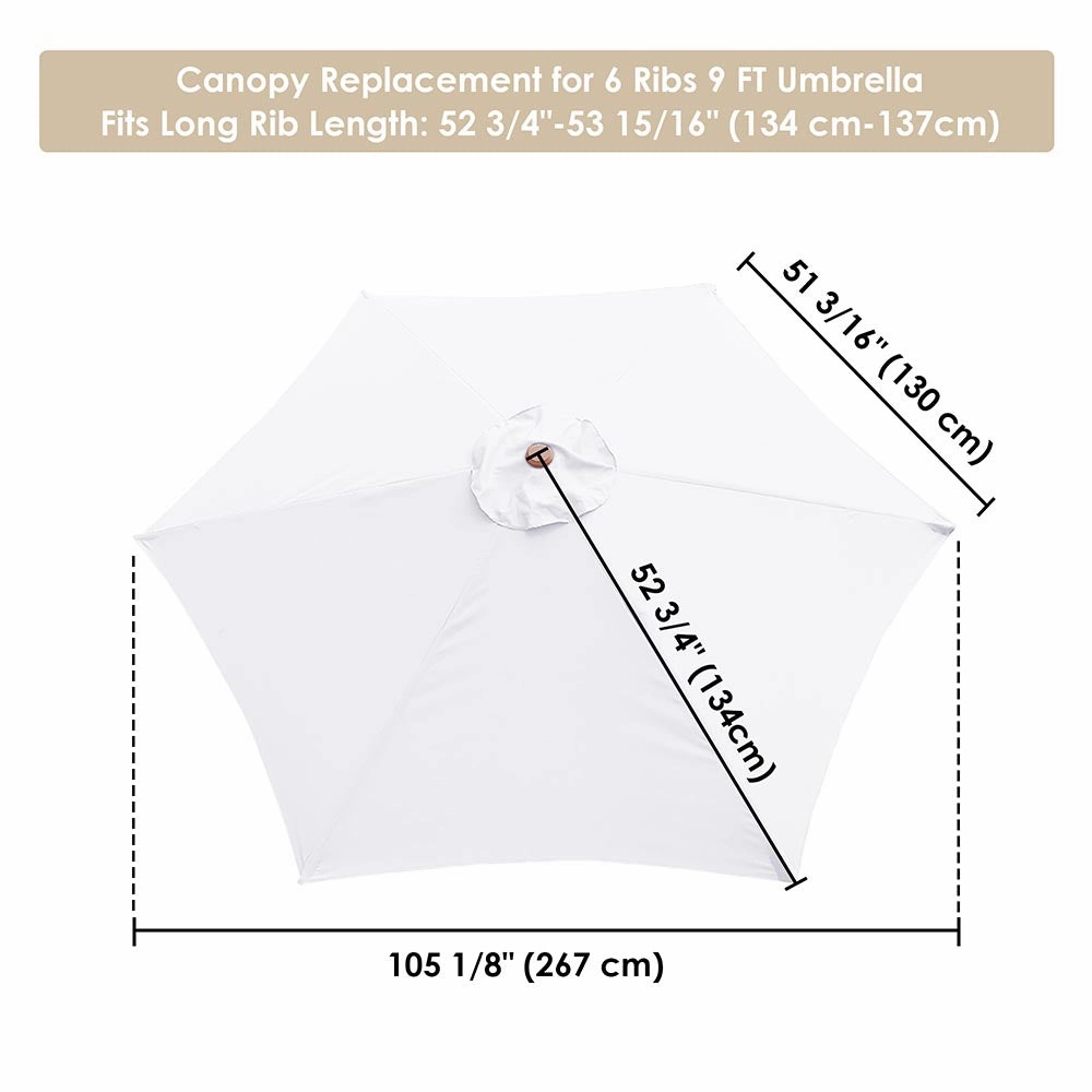TheLAShop 9 ft 6-Rib Patio Umbrella Replacement Canopy