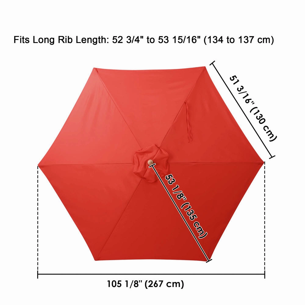 TheLAShop 9 ft 6-Rib Patio Umbrella Replacement Canopy