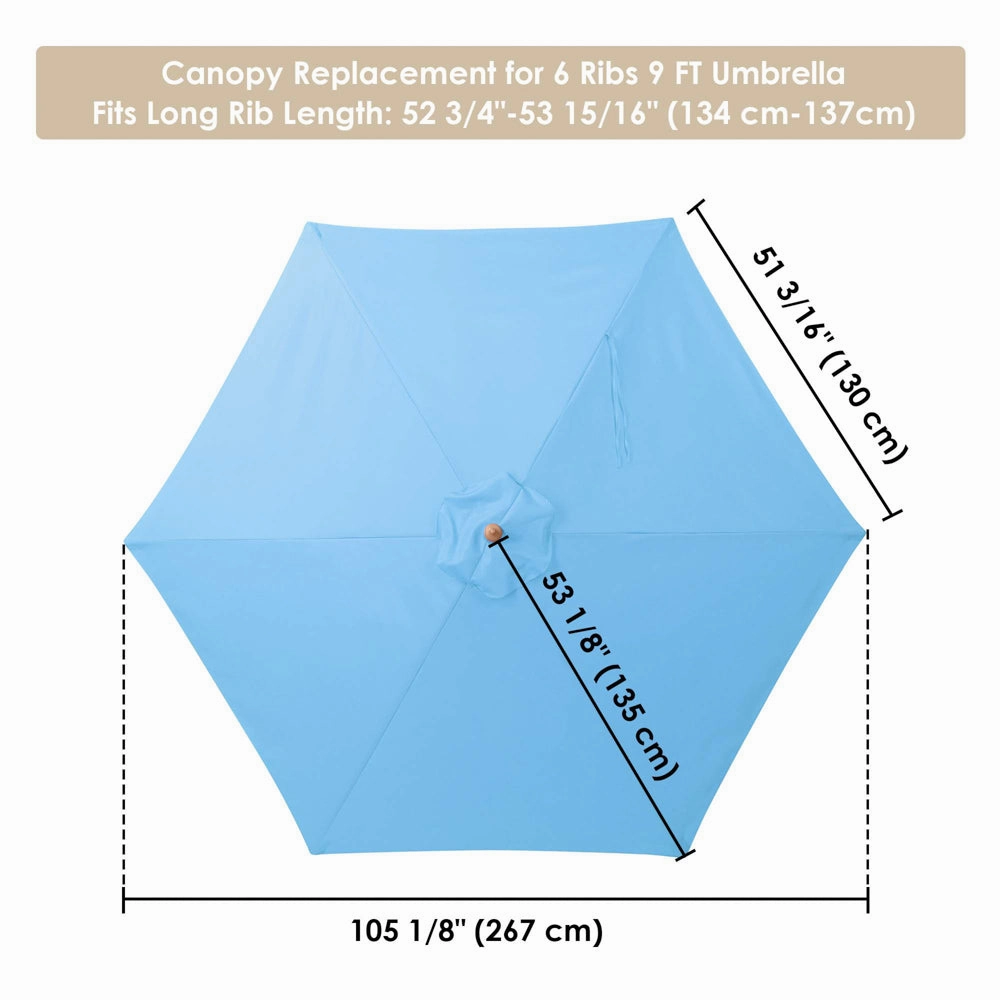 TheLAShop 9 ft 6-Rib Patio Umbrella Replacement Canopy