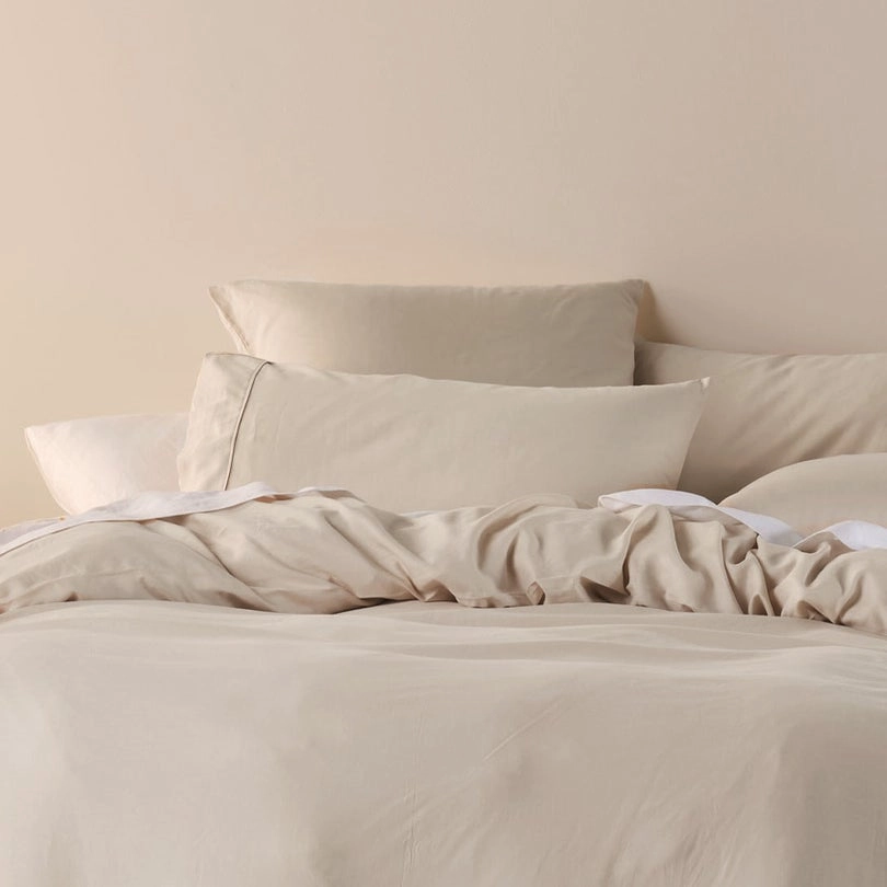 Triblend Linen Cotton Lyocell Quilt Cover Set NATURAL by Linen House