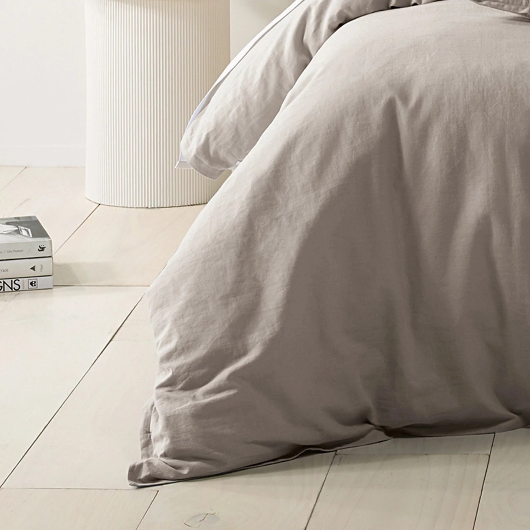 Wellington Oatmeal Linen Blend Quilt Cover Set by Bianca