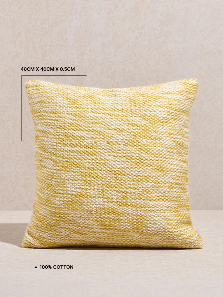 Westside Home Yellow Woven-Textured Cushion Cover