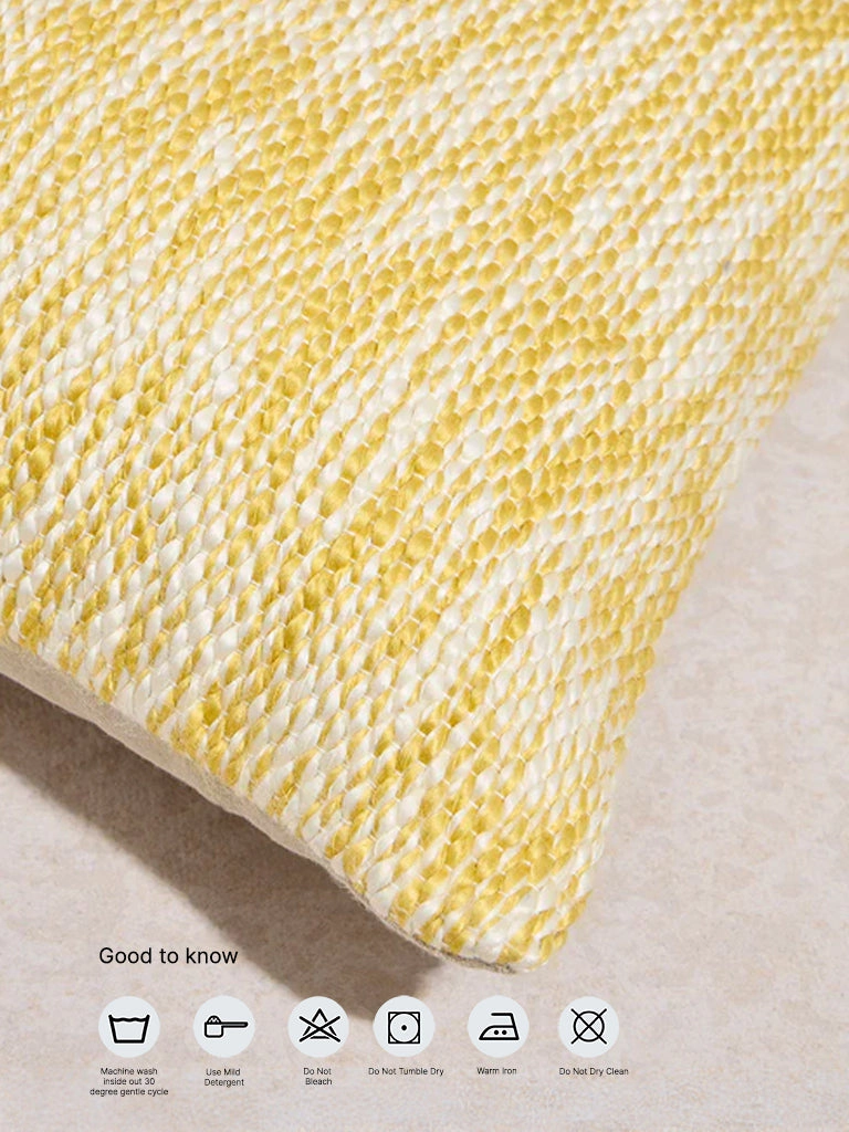 Westside Home Yellow Woven-Textured Cushion Cover