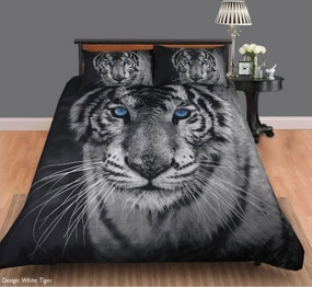 White Tiger Quilt Cover Set by Georges Fine Linen