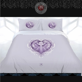 White Unicorn Quilt Cover Set by Anne Stokes