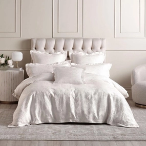 Winston White Quilt Cover Set by Linen House