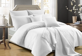 Zeus White Coverlet Set Queen/ King by Perle